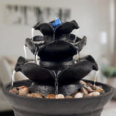 Indoor Fountain with LED Lights – Cascading 3-Tier Lighted Tabletop Water Feature with Soothing Sound – Zen Décor for Home or Office by Pure Garden image 0